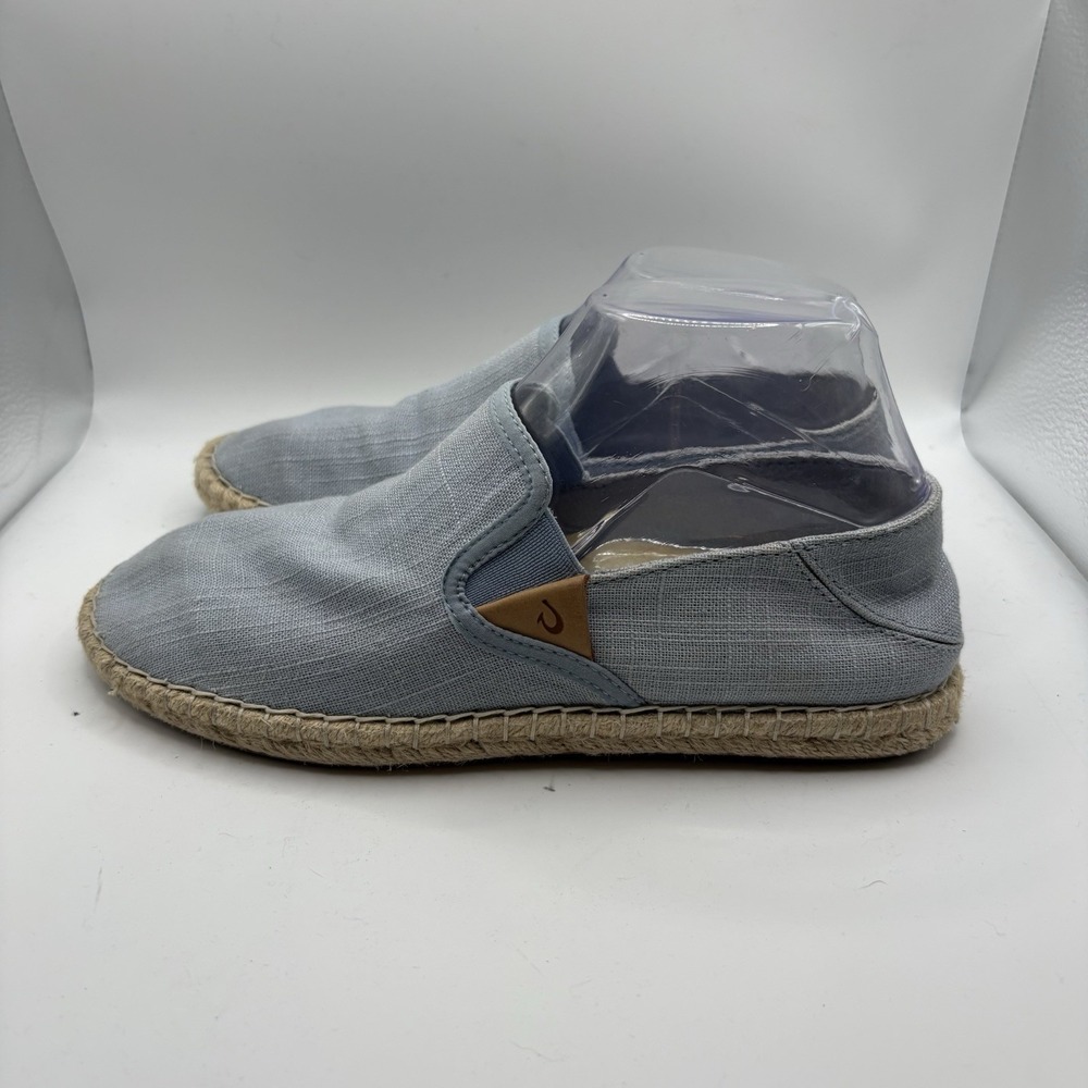 Olukai Kaula Pa'a Kapa Womens Slip On Espadrille Loafers Blue 7.5
